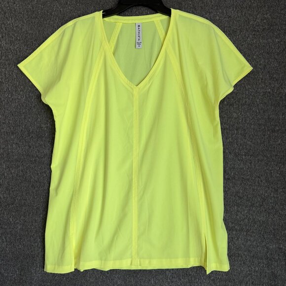 Athleta Boulevard V-Neck Tee Size M Yellow - Picture 1 of 8
